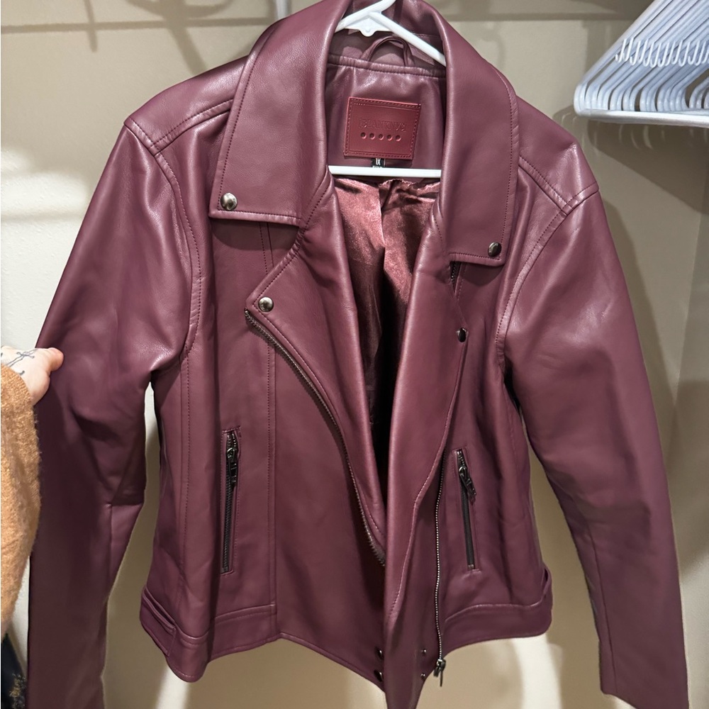 Blank NYC Plum Leather Jacket